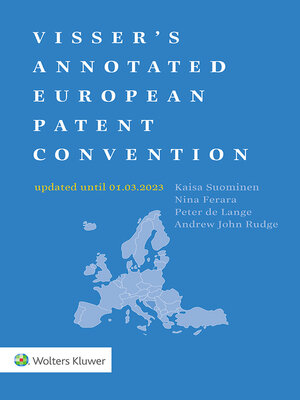 cover image of Visser's Annotated European Patent Convention 2023 Edition